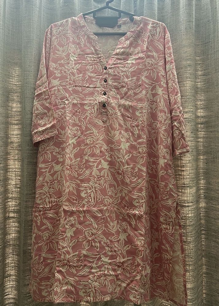 Rangmanch Pink Floral Print Kurta