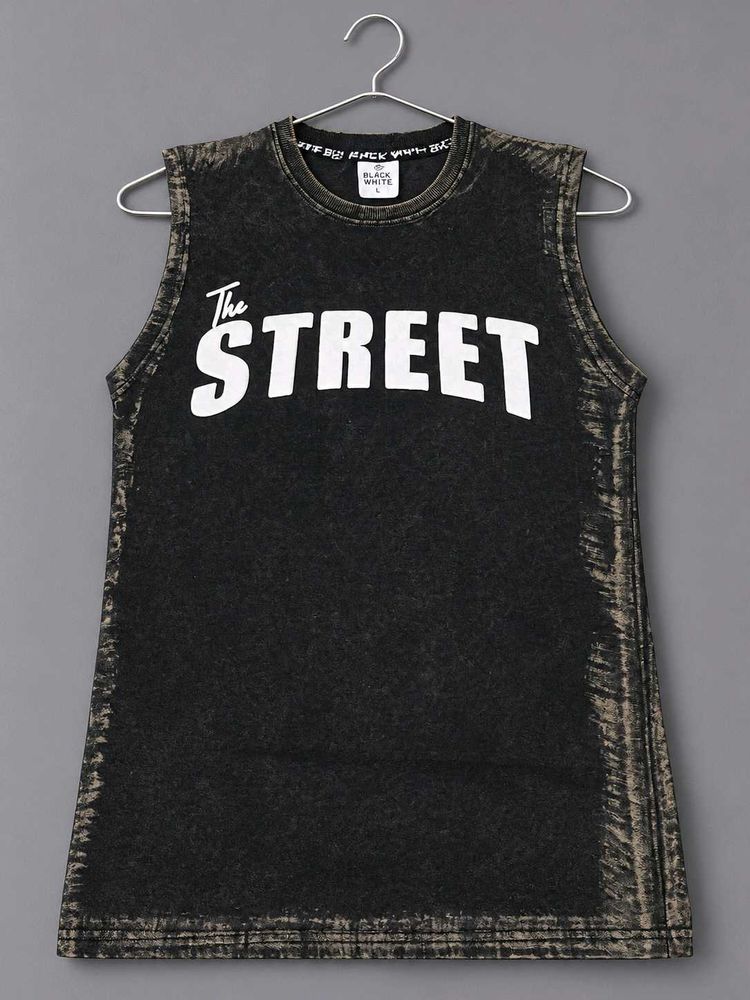The STREET Sleeveless Graphic T For Men+fre