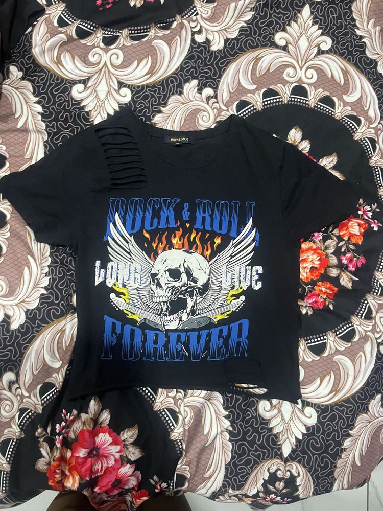 y2k gothic Rock &amp; Roll Forever Graphic Tee
