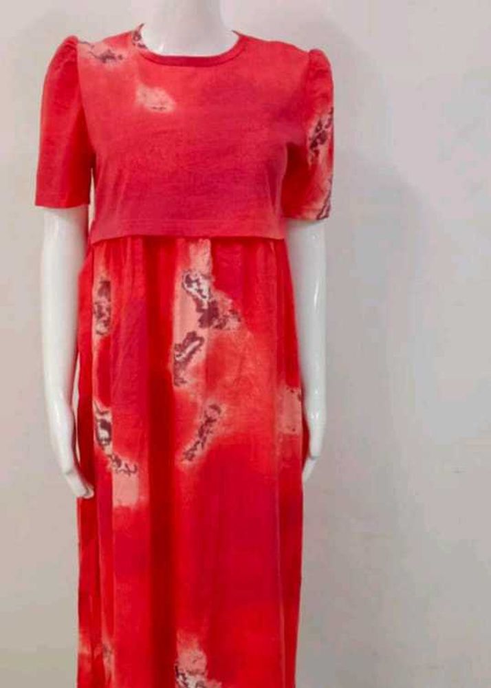 Red And BlackTie-Dye Maxi Dresses Combo