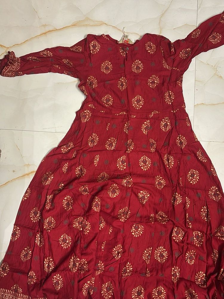 Red Anouk Anarkali