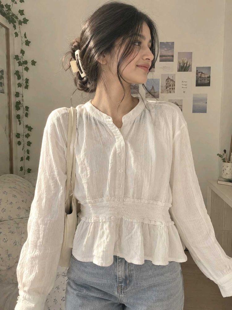 Chic White Peplum Blouse