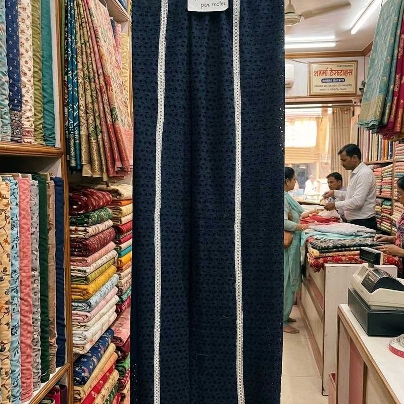 unstiched cotton chikan fabric