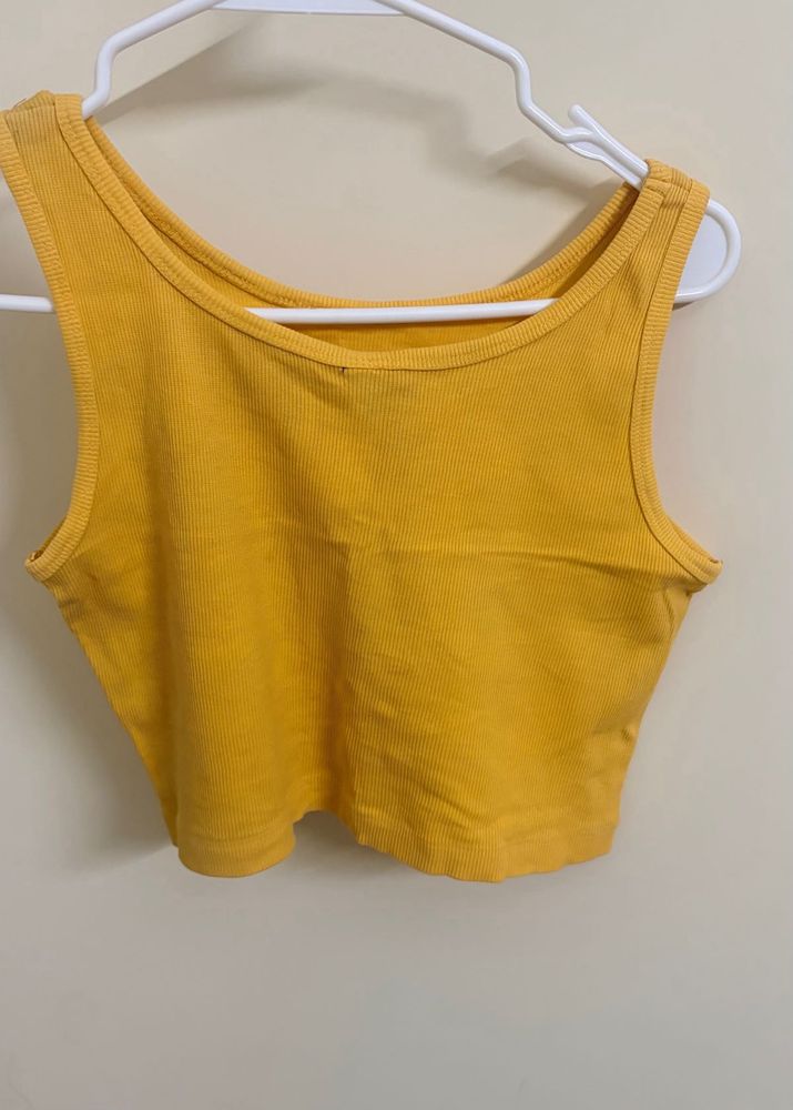 Ribbed Yellow Tank Top