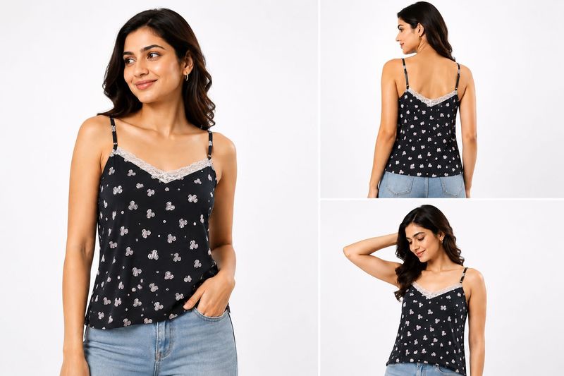 Cute Heart Print Cami Top