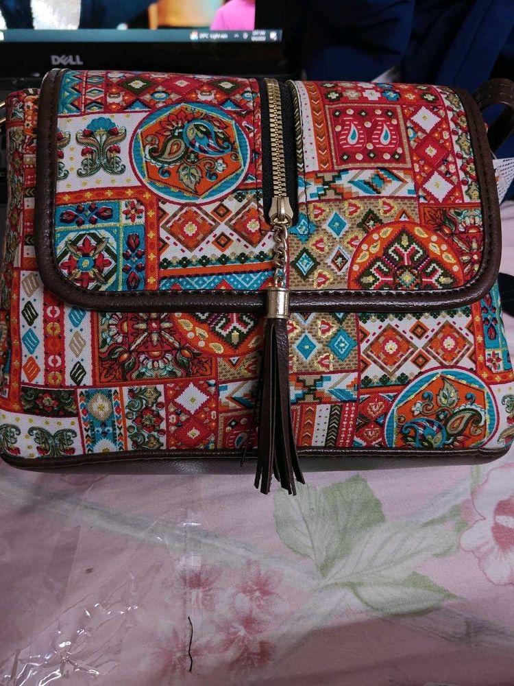 Boho Chic Patterned Crossbody Bag