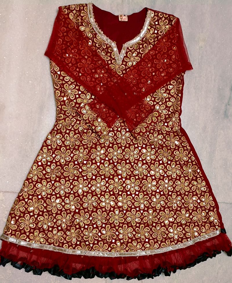 Girls Red &amp; Gold Dress