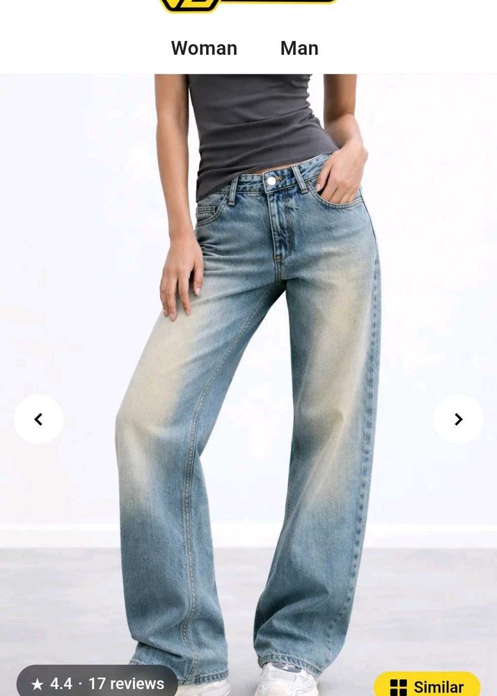 Off Duty Chill In Blue Wide-Leg Jeans | Size 26