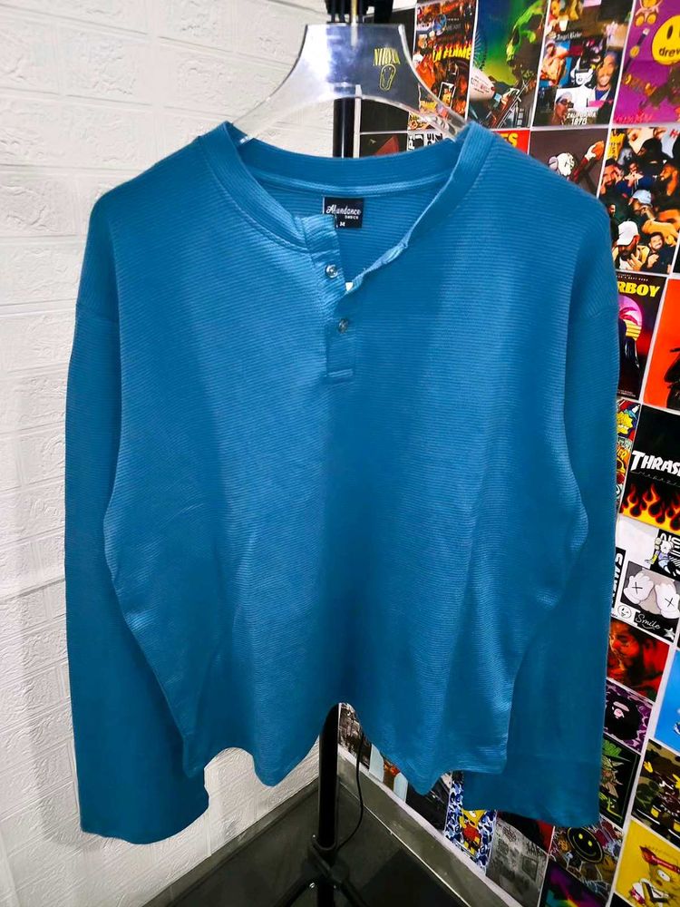 BOXY FIT UNISEX OVERSIZE WAFFLE HENLEY 🔥🔥