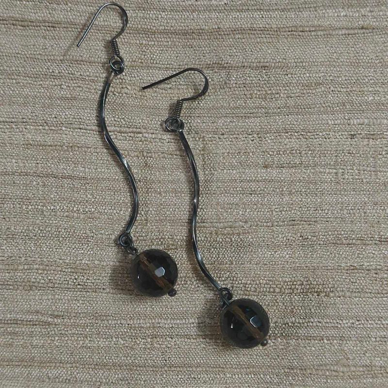92.5 Elegant Smoky Quartz Drop Earrings