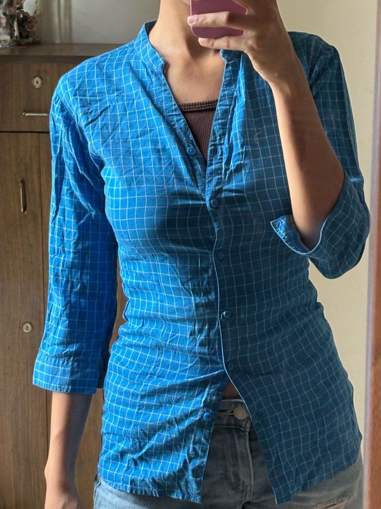 Fitted Blue Shirt
