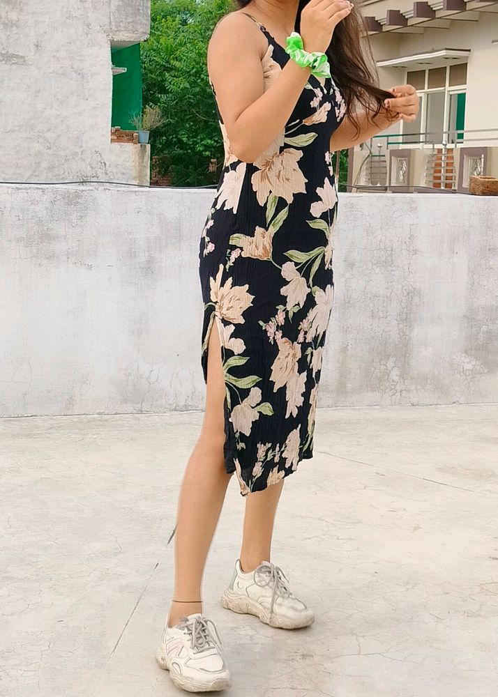Floral Slit Midi Dress