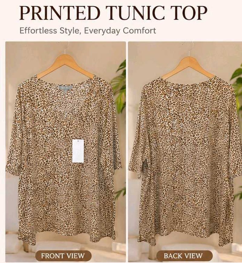 🐆 **Suzannegree Animal Print Tunic Top** 🐆