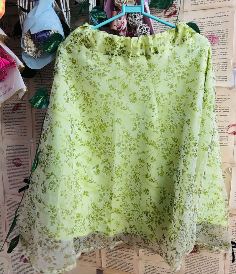 Lightweight Floral Midi Skirt