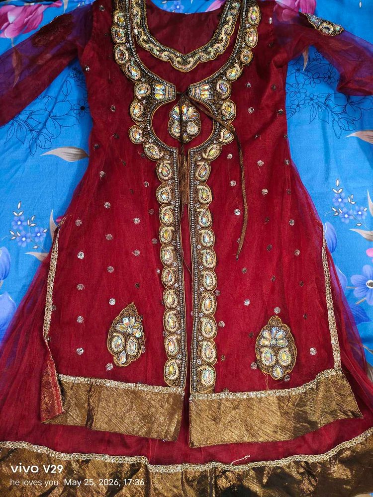 Beautiful Red Embroidered Lehenga Choli