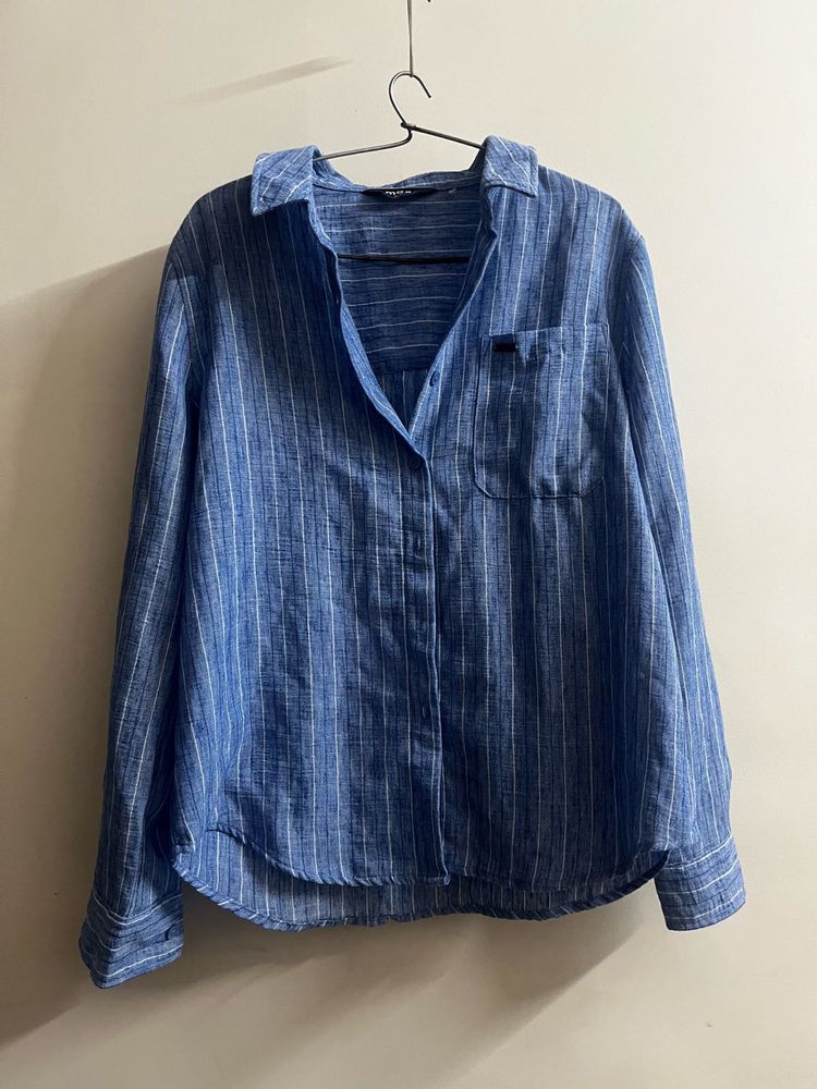Blue Striped Casual Shirt