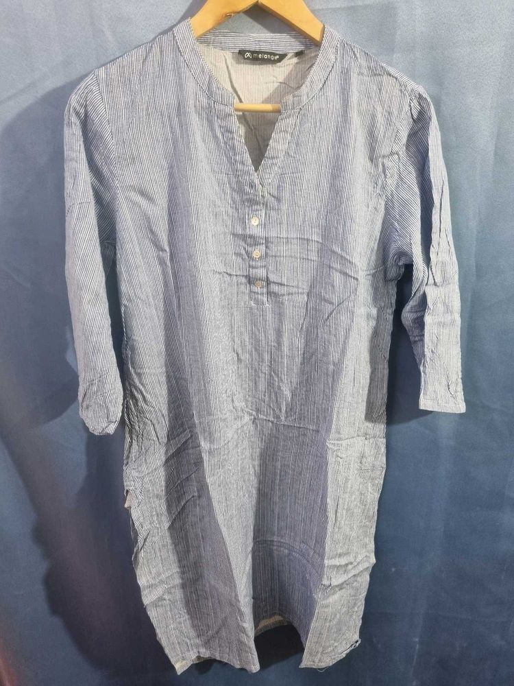 melange Striped Tunic Top