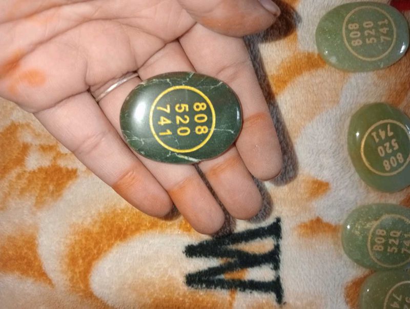 Green Gemstone with Numbers