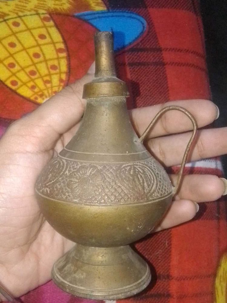Vintage very old and rare Brass Oil Lamp