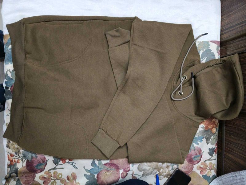 Casual Olive Green Hoodie