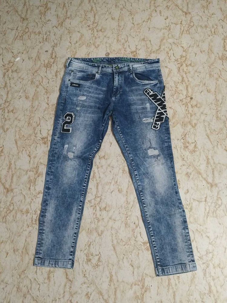 Men's Blue Washed Jeans