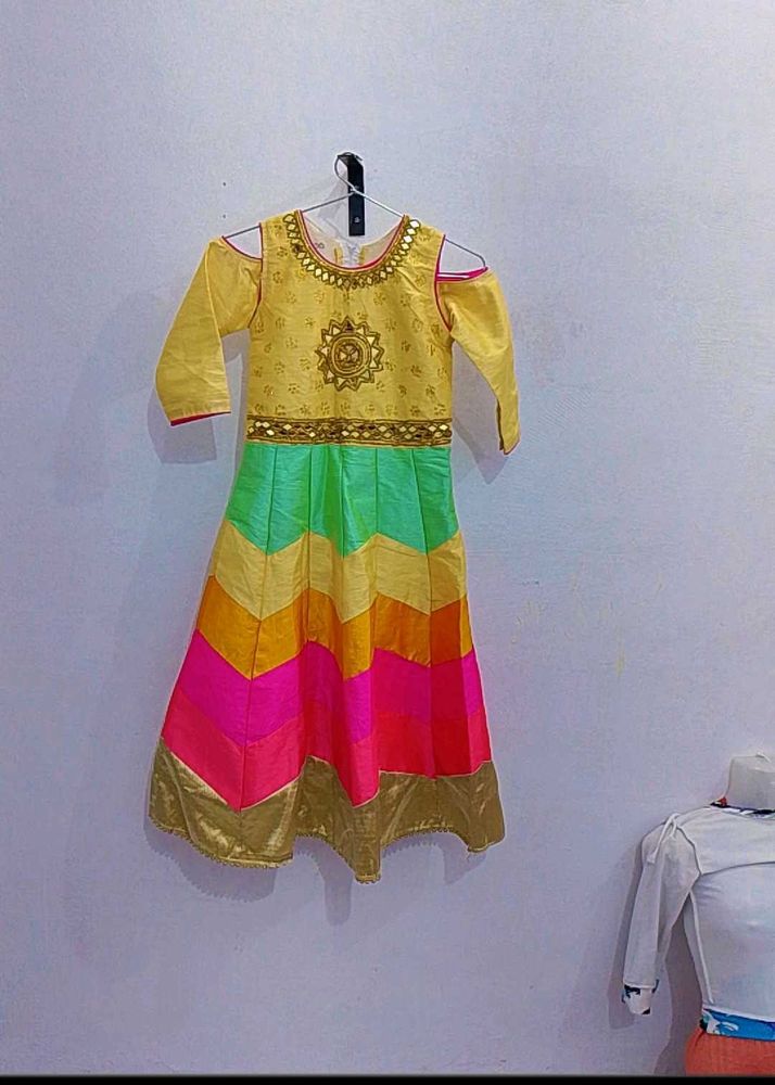 Beautiful golden Multicolored dress