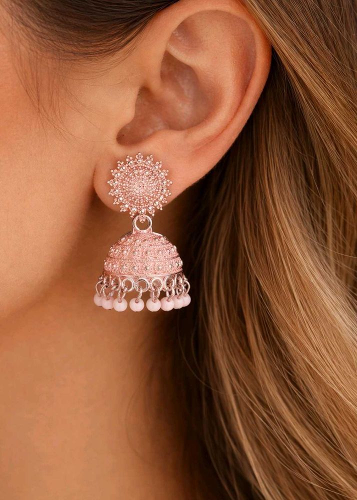 Rose Gold Jhumka Earrings with 2 FREE GIFTS