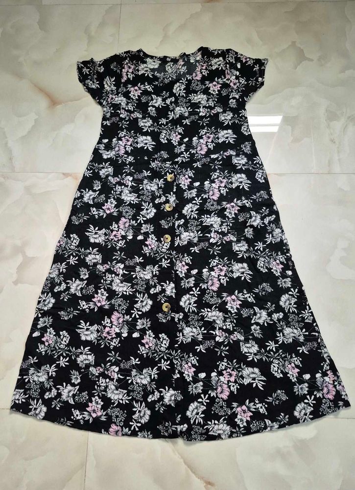 Floral Button-Up Midi Dress