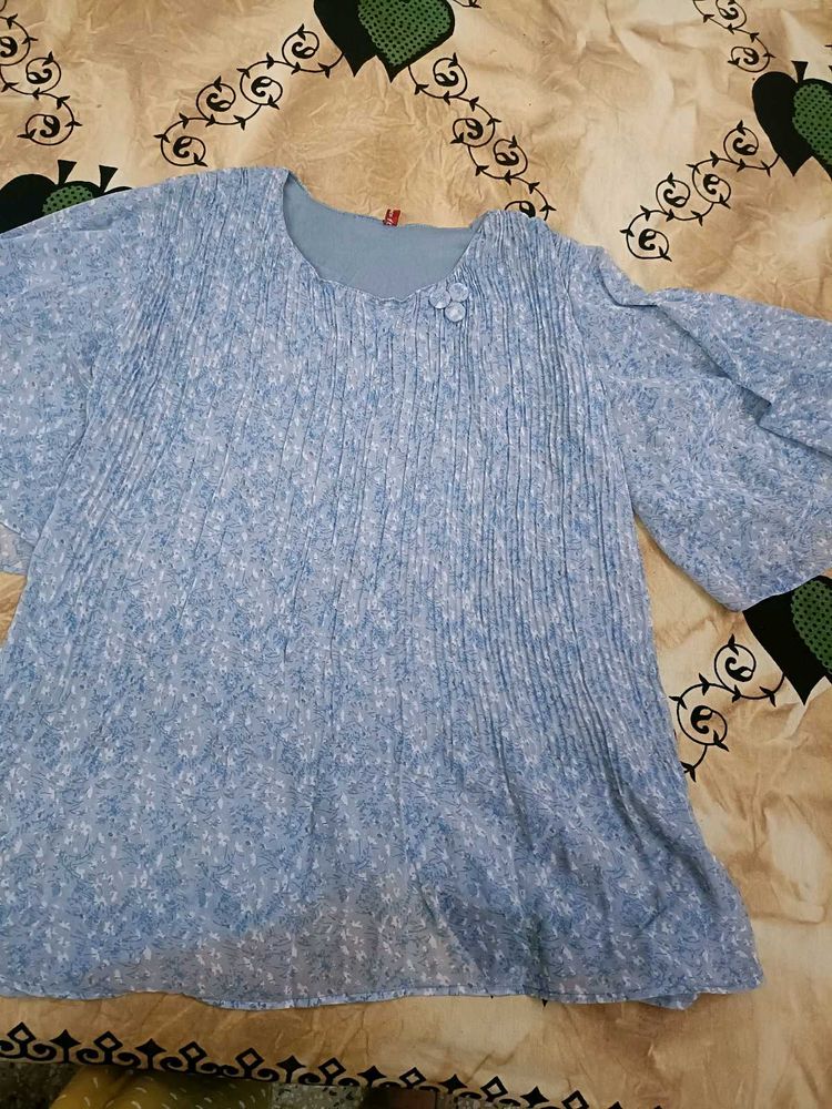 Beautiful Blue Crush Fabric Crop Top In Xl Size