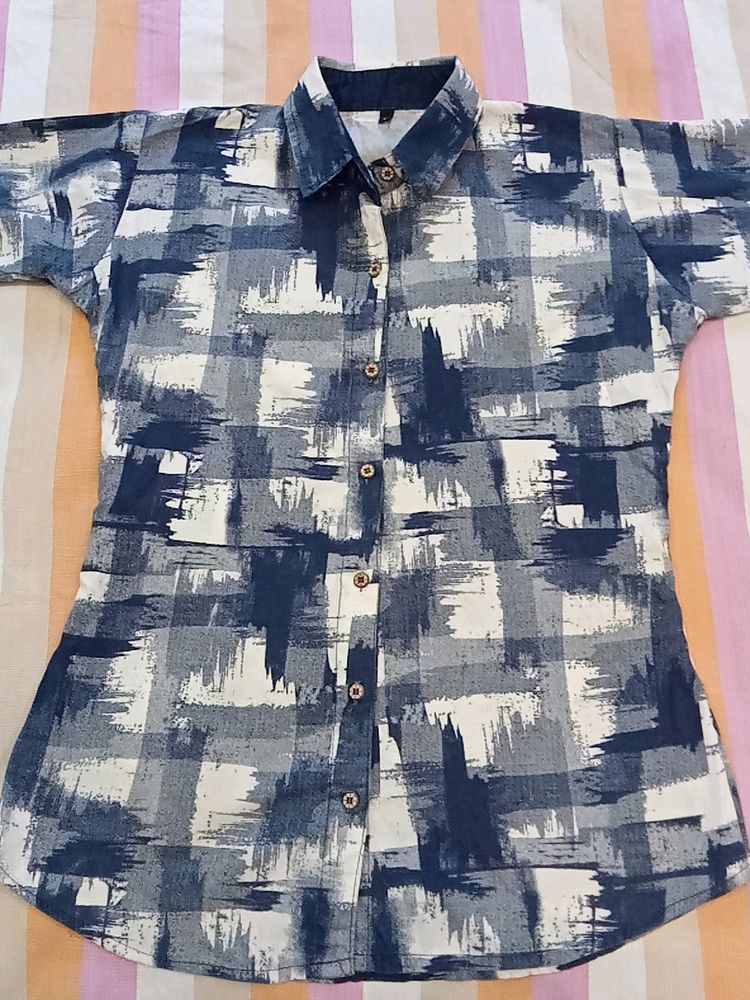 Women blue And white Shirt ✨