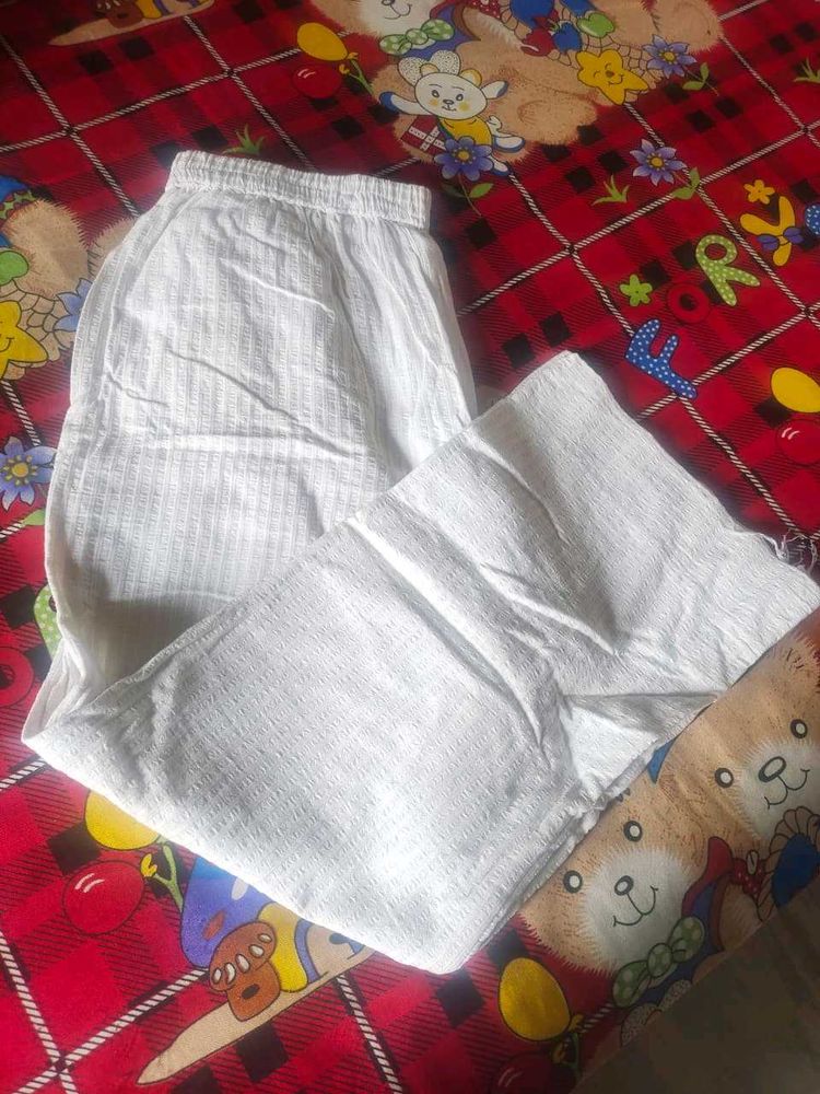 White Cotton Palazzo Pants