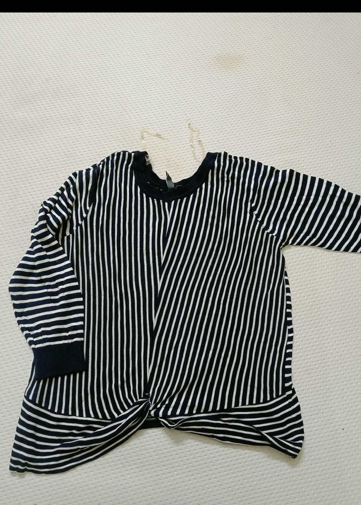 Striped Knotted Top