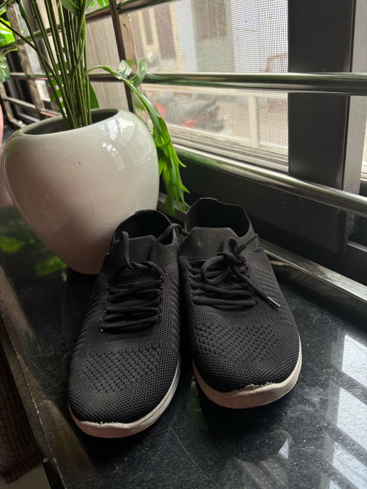 Black Knit Sneakers