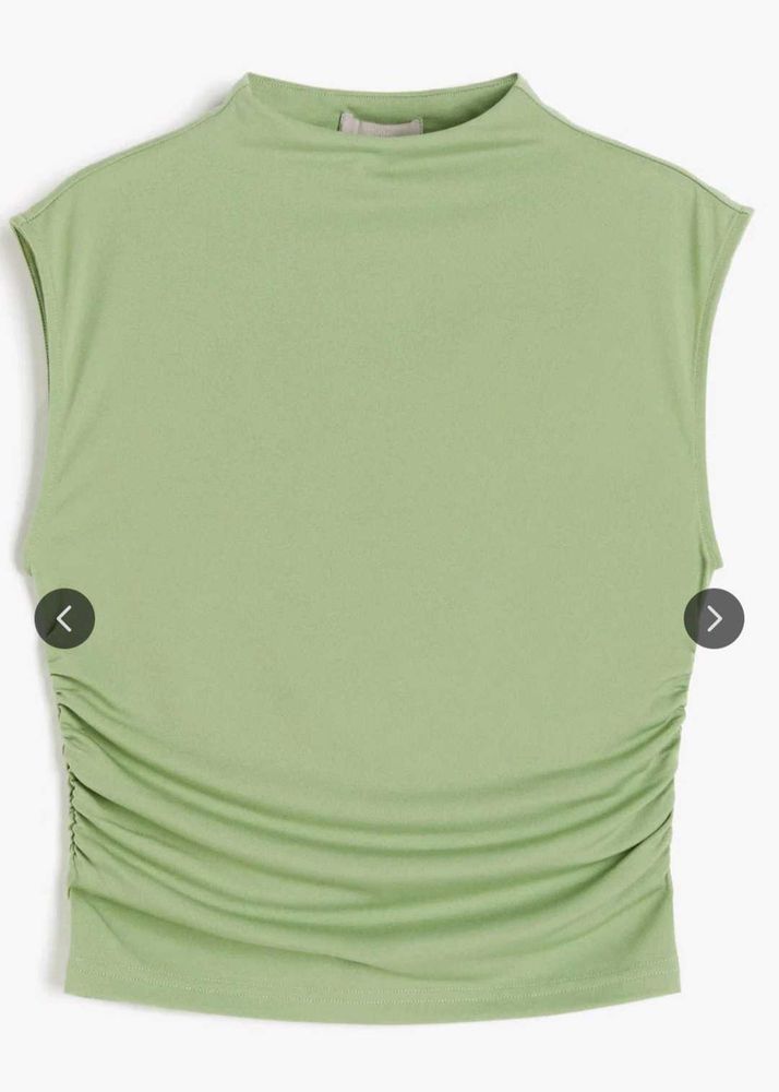 Stylish Ruched Mock Neck Top