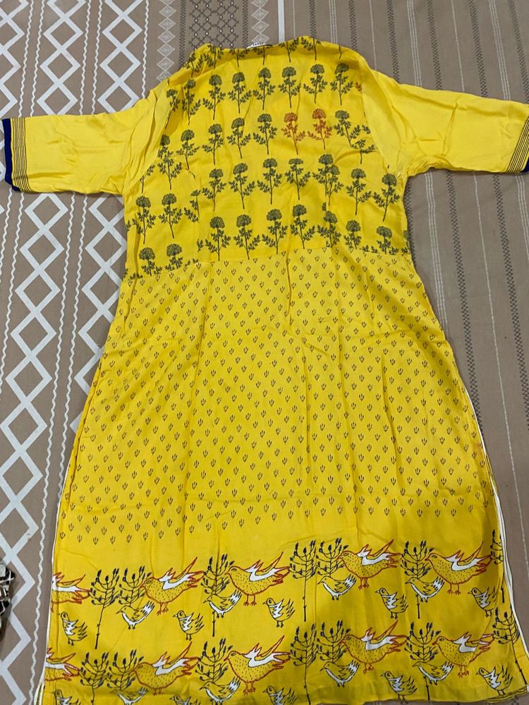 Yellow Branded Kurta