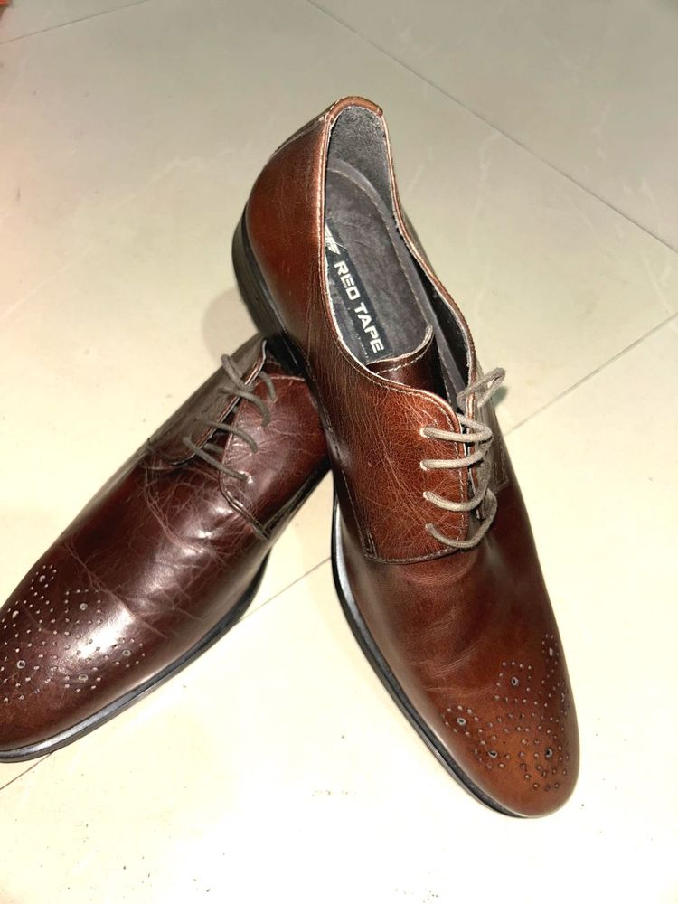 Men's Brown Leather Oxford Shoes