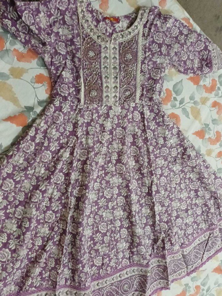 Beautiful Floral Print Kurta with frock