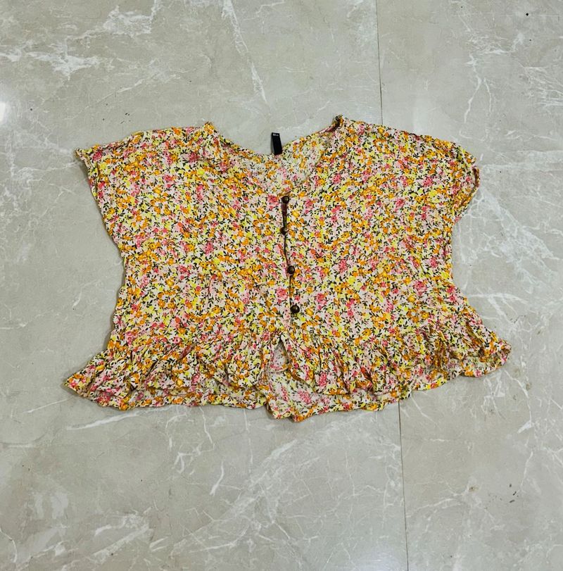 Floral Print Peplum Top