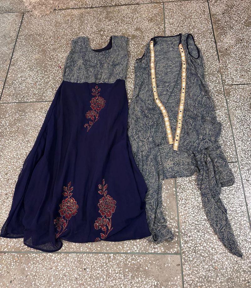 Embroidered Kurta Shrug Dress