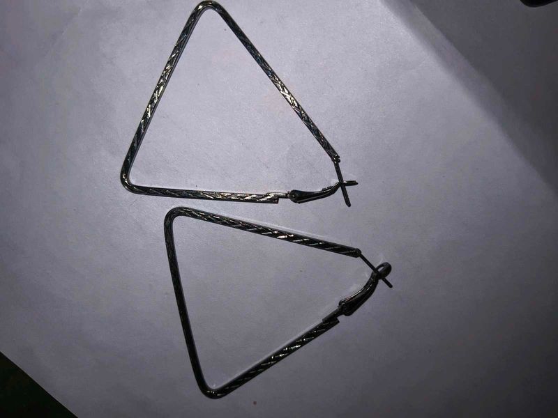 Geometric Triangle Hoop Earrings