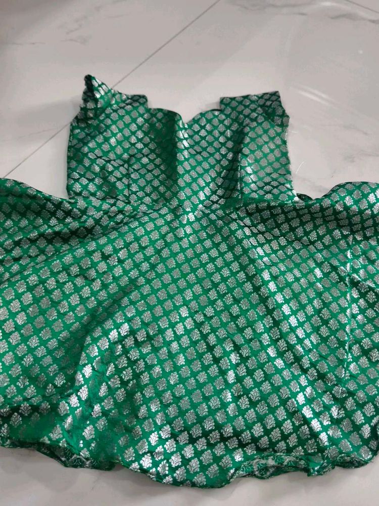 Green Brocade Blouse
