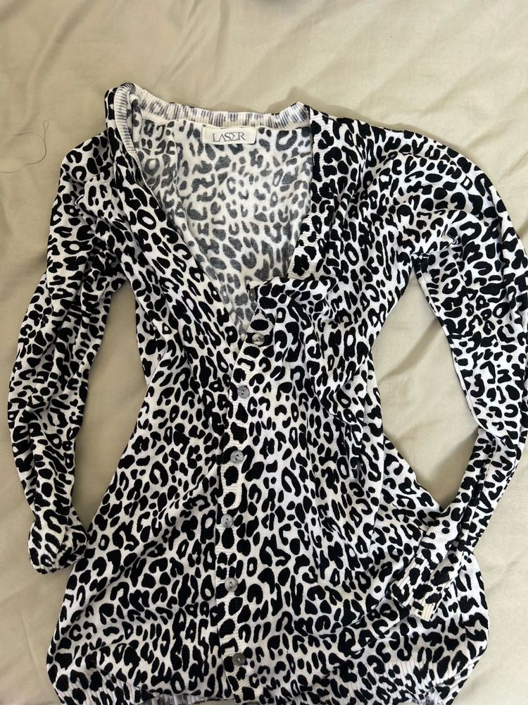Leopard Print Button-Up Cardigan