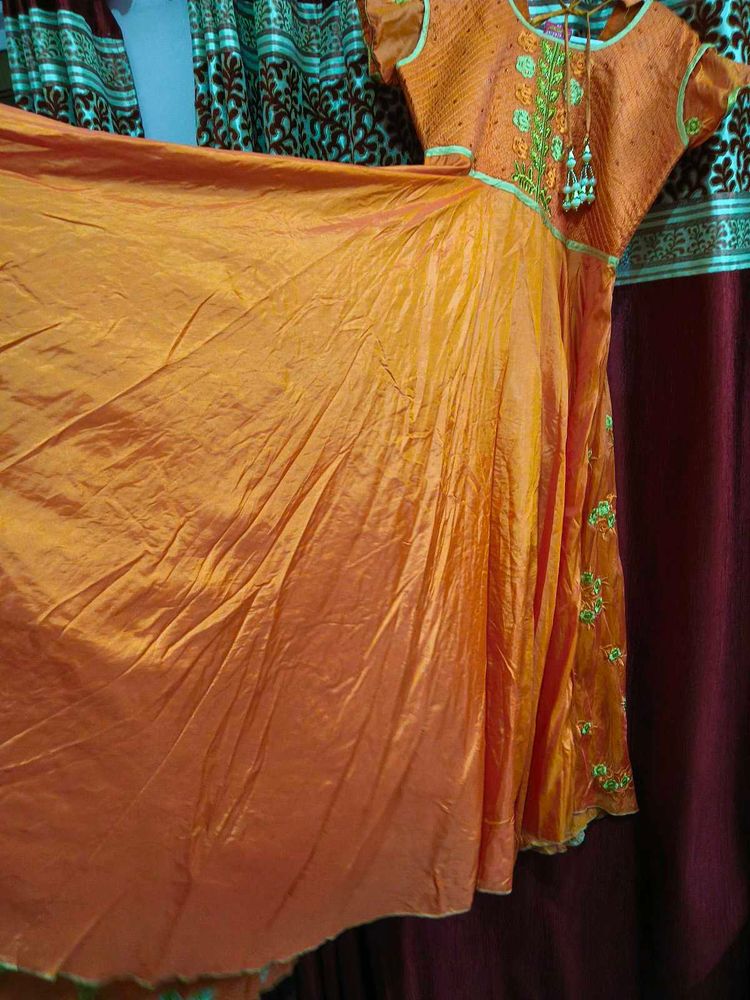 Orange Anarkali Dress