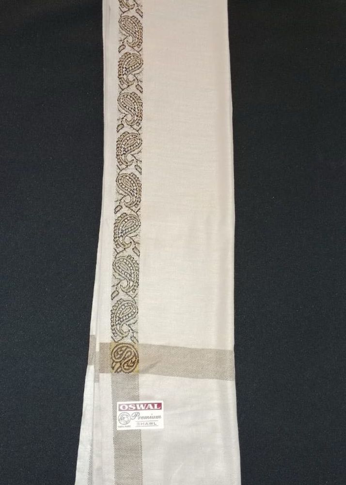 Grey Wool Embroidered Shawl