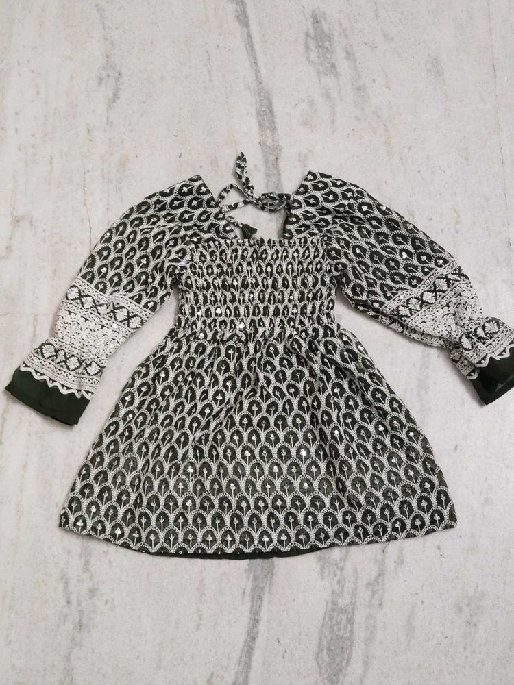 Stylish Printed Kurta with Sequins
