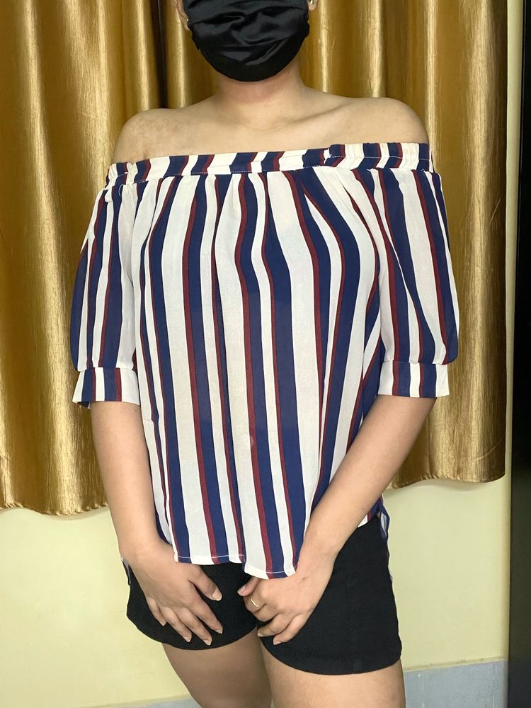 Striped Off-Shoulder Top