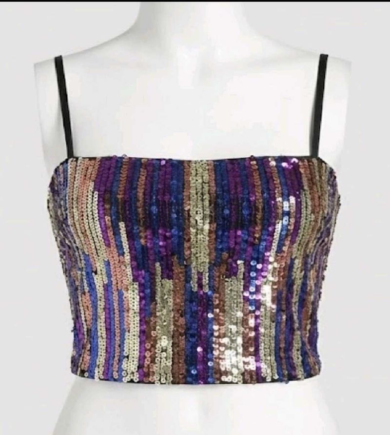 Sequin Embellished Tube Top