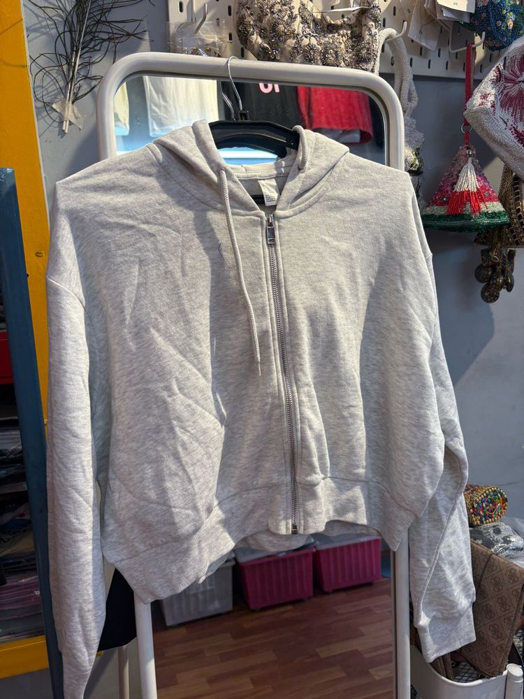 Light Grey Zip-Up Hoodie