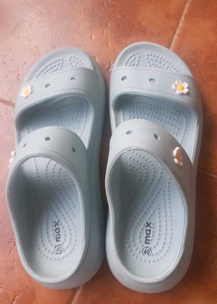 Cute Blue Daisy Slip-on Sandals