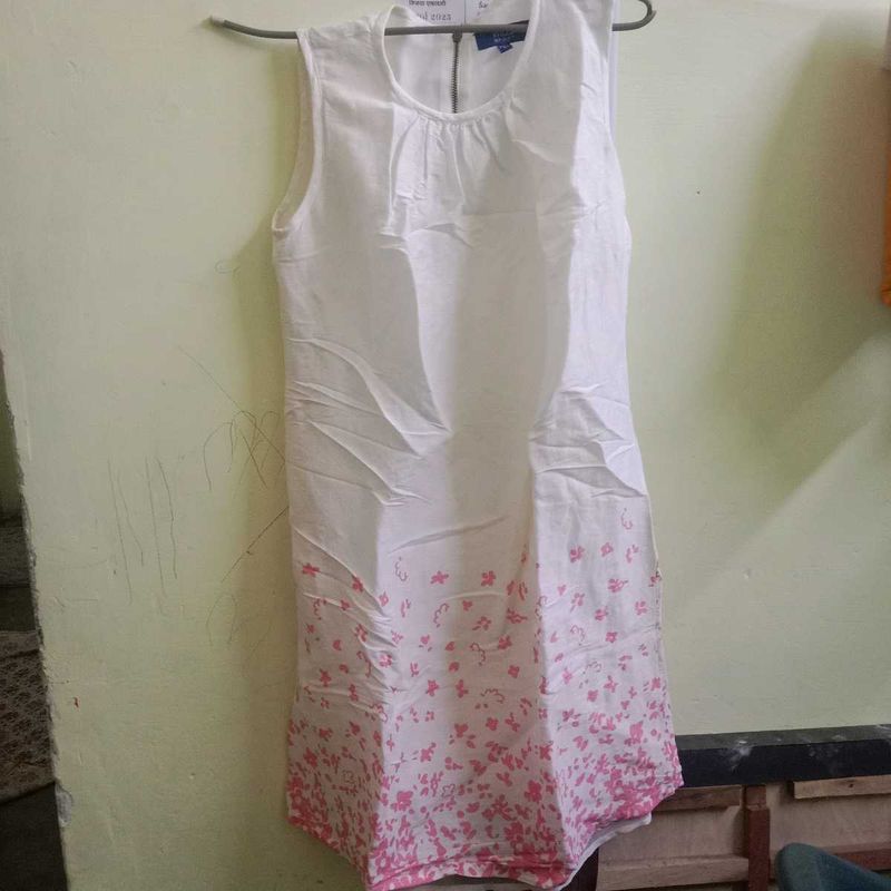White Floral Sleeveless  MiniDress